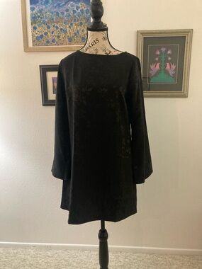 GAP Black Long-Sleeve A-Line Dress NWT